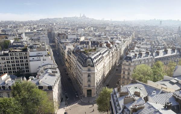 Trinity Gate Investments Interview with Sanofi, view on a Parisian building at a crossroads